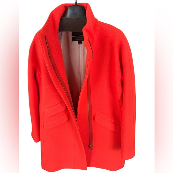 J. Crew Women's Vibrant ORANGE Cocoon Coat - Picture 2 of 5